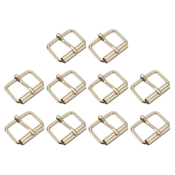 Roller Buckles, 20 Pack 25x16mm 3mm Thick Metal Belt Pin Buckle, Gold Tone