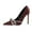 Dark Red, variant on Women Graceful Rhinestone Bowknot Stiletto High Thin Heel Slip On Pumps Pointed Closed Toe Dress Bridal Shoes Size 7 Beige