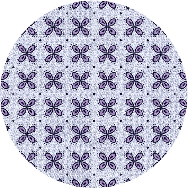Ahgly Company Tapis d'Intérieur Rond Lavable en Machine Lavande Bleu Transitionnel, 6 Pieds Rond