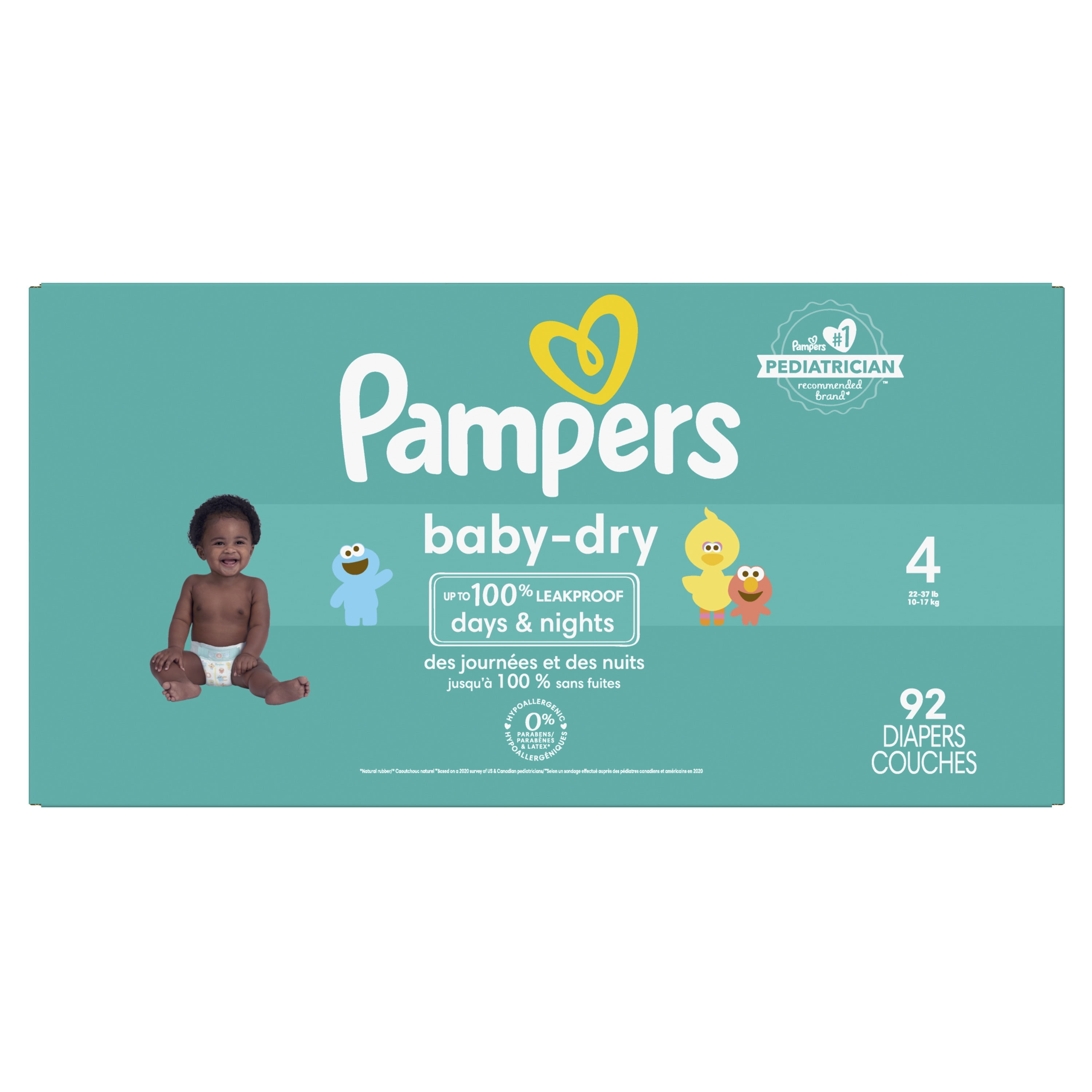 Pampers baby dry size 4 store 92 count
