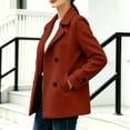 thumbnail image 6 of Riecok Pea Coats for Women Long Sleeve Button down Jackets Lapel Collar Overcoat Warm Casual Winter Outerwear XL, 6 of 6