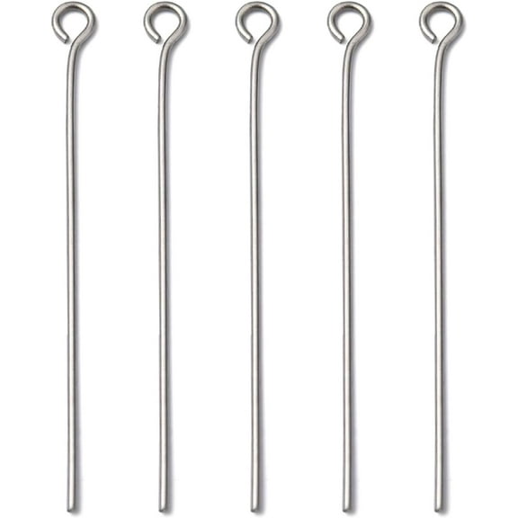 100Pcs Resistant 304 Stainless Steel Eye Pin 40x0.7mm Hole 2mm