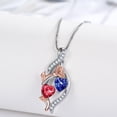 thumbnail image 7 of Taioiat Double Birthstone Necklaces for Women 18K Gold Plated Birthstone Rose Flower Jewelry Anniversary Valentines Day Mother's Day Birthday Gifts for Her Wife Girlfriend Mom, 7 of 7