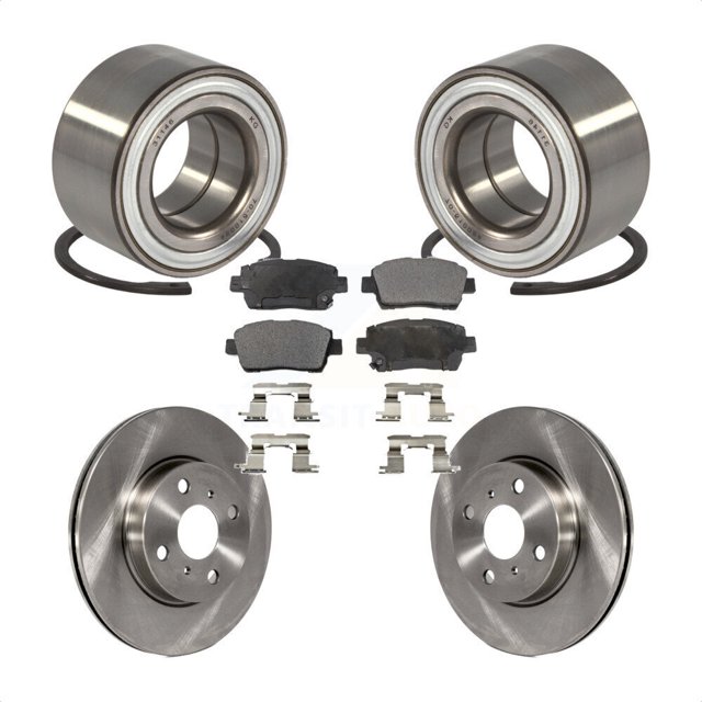 Transit Auto Front Wheel Bearing Disc Brake Rotors and Ceramic Pads Kit for Car Scion iQ KBB-100265