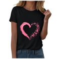thumbnail image 5 of Women Breast Cancer Print T Shirt Short Sleeve Women Short Sleeve Round Neck Tee Comfy Casual Vacation Clothes, 5 of 8