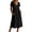 Black, variant on Womens Cotton Linen Midi Dress Summer Beach Casual Dresses V Neck Button Down Shift Dress Loose Fit Trapeze Dress