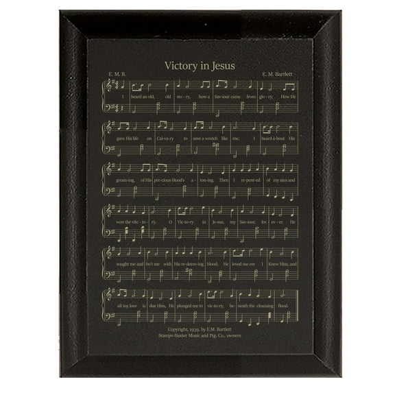 Sheet Music Wall Art Decor Plaque 9x12 - Victory In Jesus