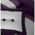 thumbnail image 5 of Chezmoi Collection Luxury Pleated Striped Comforter Set, California King, Purple/Lavender/Gray, 8-Piece, 5 of 10