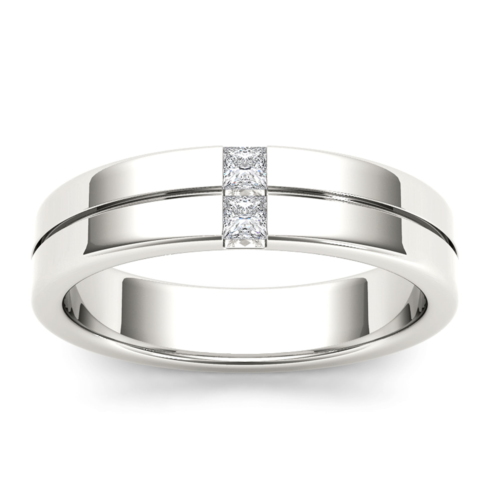 1/4 Carat T.W. Diamond Men's 14kt White Gold Wedding Band - Walmart.com