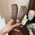 thumbnail image 2 of Walnut Wood Hair Comb Walnut Wood Comb Two Pack Wood Hair Comb Gift for Mum Sis, 2 of 4
