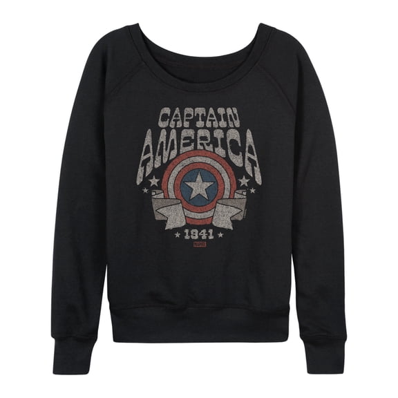 Marvel Captain America - Band Tee Style - Women's French Terry Pullover Long Sleeve Shirt