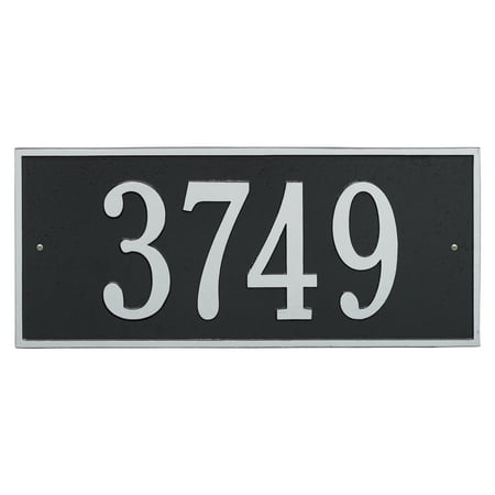 Double Line Plaque - Standard Wall - Two Line - Black with Silver Letters