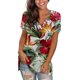 thumbnail image 1 of Pntutb Moda Mujer Verano Cuello En V Manga Corta Estampado Casual Camiseta Blusa Pntutb Pntutb-5170, 1 of 6