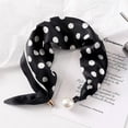 thumbnail image 2 of Polka Dot Magnetic Clasp Neck Scarf – 19.7" Women’s Lightweight Chiffon Square Scarf for Work & Casual, 2 of 6
