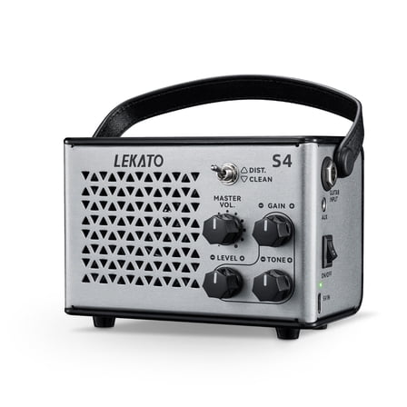 LEKATO Mini Guitar Amp Electric Guitar Amp 10W Clean Distortion Gain Control Bluetooth Rechargeable Guitar Amp Portable for Travel Indoor Practice