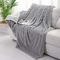 thumbnail image 4 of Sedona House KTBK5003 Jacquard Soft Warm Lightweight Flannel Blanket 60x80 Twin Size Grey, 4 of 7