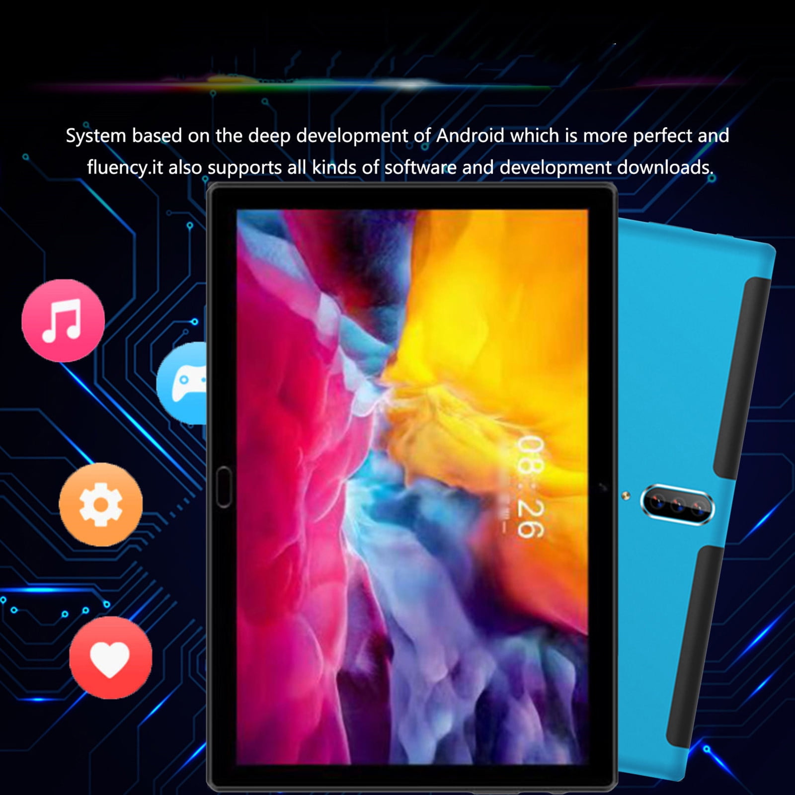 Android Tablets on Sale, Hwkond Upgraded 10.1 Inch 2+16G Tablet PC, 10-core IPS HD Screen WiFi Bluetooth Android 10.0 Voice Call Game Office Video Tablet, Support SIM Card Communication,Blue