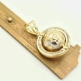 thumbnail image 3 of 1 3/4" CZ 3D Textured World Globe Unisex Adult Pendant 10K Yellow White Gold,6.30 Gr - Goldum NYC, 3 of 6