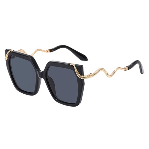 Stylish Retro Frame Sunglasses with Snake Shape Arm UV400 Protections Eye Glasses For Men Women Travel Daily Wear
