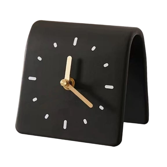 kowaku Desk Clock Minimalist Table Clock Bedroom Modern Art Gift Silent Desk Clock Living Room Shelf Entrance Simple Desktop Ornament Bedside Home Decor Tabletop Clock Suitable for shelf Black