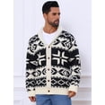 thumbnail image 4 of DARING DIVA Men's Shawl Collar Long Sleeved Knitwear Cardigan Sweater S Black Beige, 4 of 7