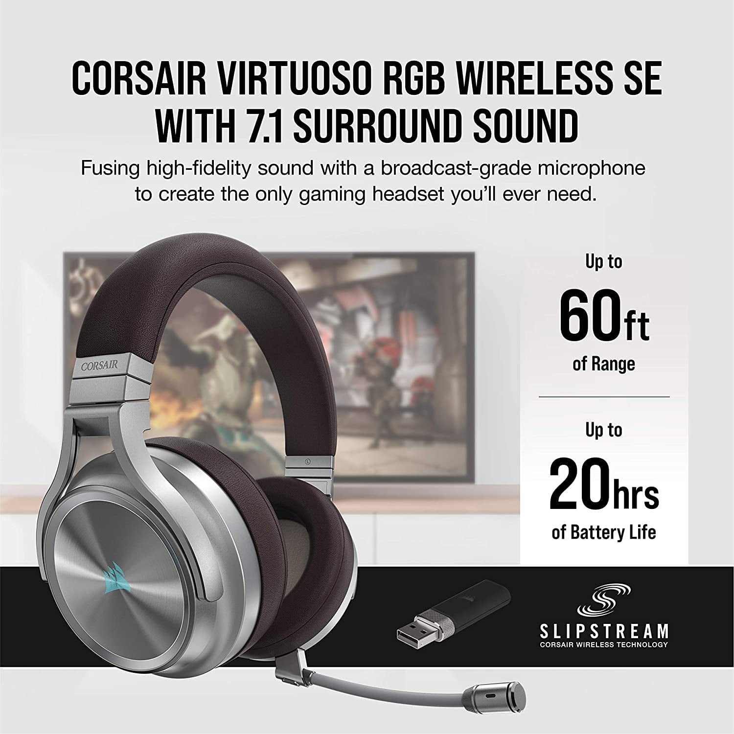 Corsair VIRTUOSO RGB Wireless SE High-Fidelity Headset, Espresso with Surround Sound PC/Mac, Game Consoles and Mobile - Walmart.com