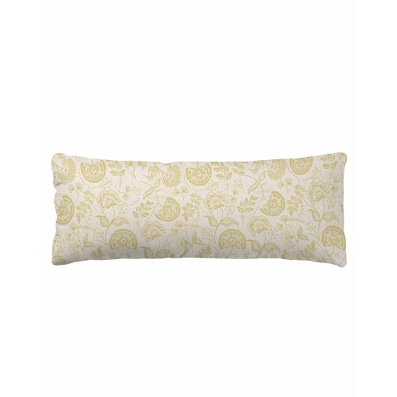 Yellow Spring Floral Body Pillow Cover 20 x 54 Inch Decorative Pillow Cover Summer Botanical Farmhouse Lumbar Pillowcase Seasonal Rectangle Cushion Case for Couch Sofa Bed Living Room