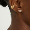 thumbnail image 3 of GDCOIN Trio Mosaic Heart Earrings 14K Gold Plated Simple Valentine's Day Gift for Women, 3 of 10