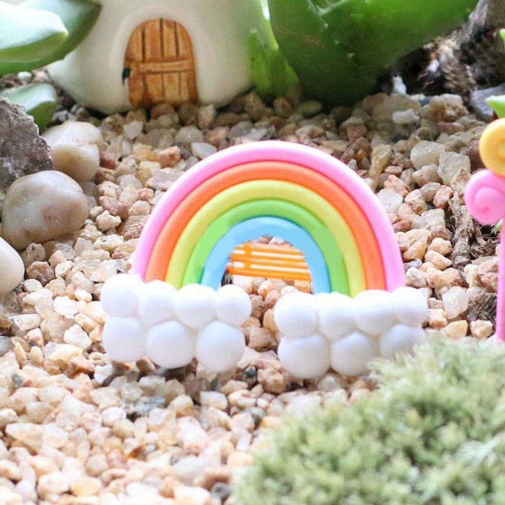 DIY Garden Ornament Miniature Star Cloud Rainbow For Dollhouse Decoration SE