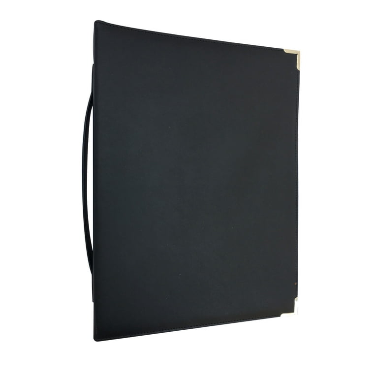 MSP PU Leather Sheet Music/ Choir Folder 10 X13.5 with Detachable Strap and 3 Ring Binders -Black