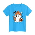 thumbnail image 5 of HCNTES Crew Kids Casual Short Sleeve T-Shirt Tops Little Boys Girls Halloween Clothes(R338-Blue,1-2 Years), 5 of 5