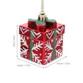 thumbnail image 6 of SEWCHICS 4-Pack Red Glitter Box Ornaments Plastic Xmas Tree Decorations for Holiday Hanging, 6 of 8