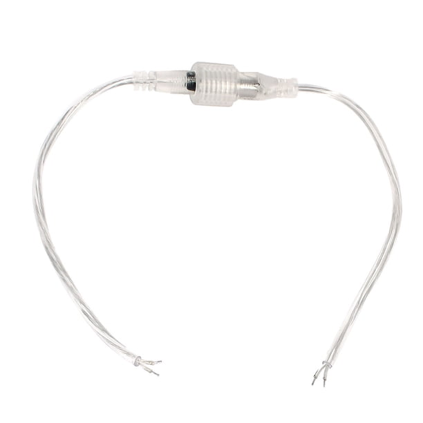 Cable de conector de alimentación impermeable para tiras de luces LED DC 5.5mm x 2.1mm transparente