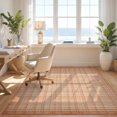 thumbnail image 3 of Design&I 6'x9' Washable Area Rug Oversized Skid-Resistant Checkered Dot Geometric Plaid Contemporary Beige Neutral Terracotta for Living Room, Family Indoor, 3 of 7