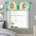 thumbnail image 3 of Forest Lion Butterfly Leaf Valances for Windows,Kitchen Valance Rod Pocket Short Curtain, Summer Animal Green Plant Valance Curtain Window Valances for Bedroom Bathroom Living Room 42x12in, 3 of 9