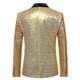 thumbnail image 3 of Ceisia Men's Slim Fit Sequin Shawl Collar Blazer & Trousers Set | Party & Performance Wear Gifts, 3 of 5
