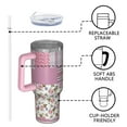 thumbnail image 4 of OBREWU Pioneer Flower Tumbler with Handle and Lid,Pioneer Flower 40oz Double Wall Vacuum Insulated Tumbler,Cups Gift for Women and Men, 4 of 7