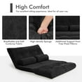 thumbnail image 3 of Demi Bonn Adjustable Floor Sofa Couch, Foldable Lazy Sofa Sleeper Bed, Multi-Functional Floor Loveseat, 6-Position Adjustable Sleeper Lounge Couch with 2 Pillows, for Reading, Gaming, Black, 3 of 7