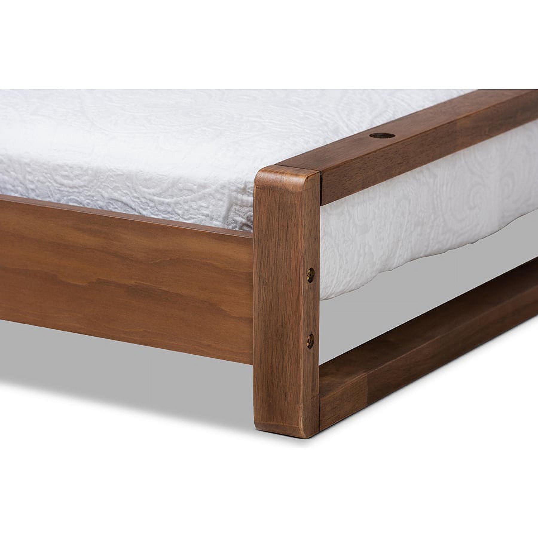 Baxton Studio Klara Modern and Contemporary Walnut Finished Wood Expandable Twin Size to King Size Bed Frame