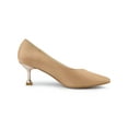 thumbnail image 3 of BLISSFUL STEP Women's Dress Pumps Pointed Toe Stiletto Heel Slip On Mid Heel Shoes Nude 6, 3 of 7