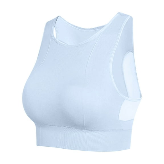 Bigersell Full-Coverage Bras for Women Sale Workout Bras for Women Longline Bra Style B4977 V-Neck Convertible Bras Pull-On Bra Closure Women's Plus Size Bras for Women Wirefree Blue M