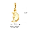 thumbnail image 3 of Ioka-14K Yellow Gold Half Moon Face Charm Pendant with 0.9mm Singapore Chain Necklace - 16", 3 of 4