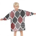 thumbnail image 3 of Red and Black Ethnic Geometric Pattern Blanket Hoodies for Kids 6-13YR Oversize Wearable Blanket Hoodies for Boys Girls Teens, 3 of 7