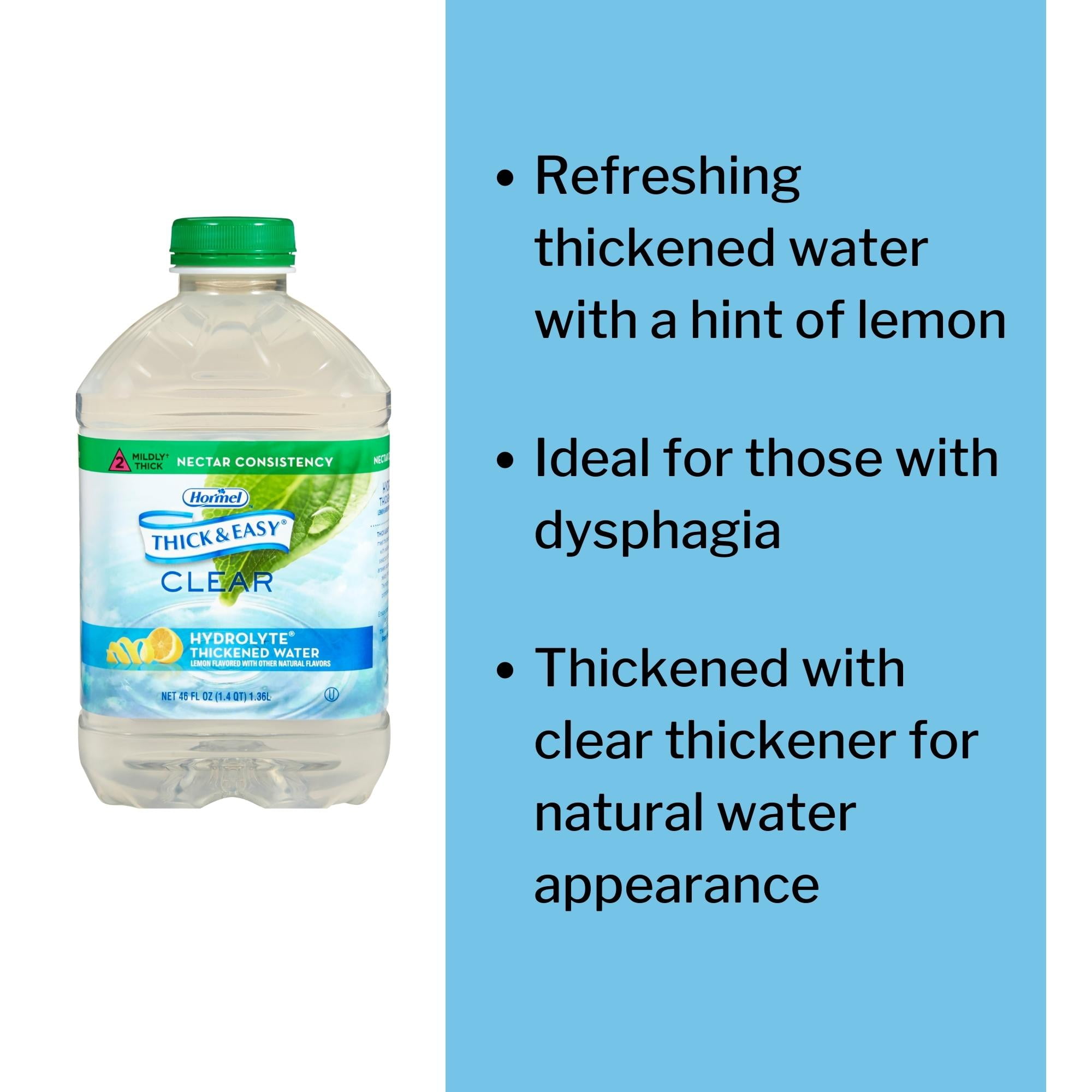 Hormel Thick & Easy Hydrolyte Thickened Water Lemon 46 oz. Bottle 6 Ct