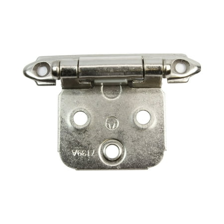 - Amerock Satin Nickel Face Mount Self Closing Variable Overlay Hinge, Pair