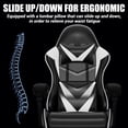 thumbnail image 6 of Czlolo Gaming Chair, Lumbar Massager Game Chairs, High Back Reclining, with Headrest Gamer Office Chair.(White), 6 of 9
