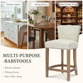 thumbnail image 7 of Aulife Counter Height Barstool Set of 2, Genuine Leather Thickened Seat Barstools with Backs & Solid Wood Legs,for Kitchen Island, Dining Room, 7 of 7
