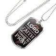 thumbnail image 2 of Lord Guide Me Catholic Necklace Stainless Steel or 18k Gold Dog Tag 24" Chain, 2 of 8