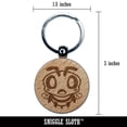 thumbnail image 2 of Cute Bee Shocked Round Keychain Charm Tag - Engraved Wood, 2 of 6