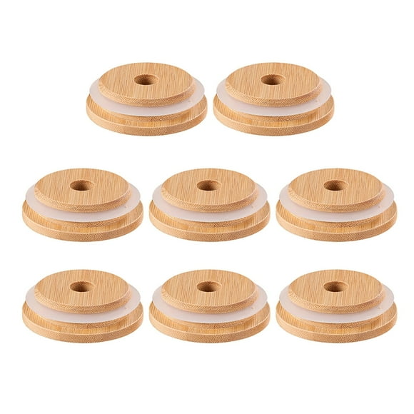 Jar Lid Wooden Lids, Jar Lids, Beer Can Lids, Glass Beverage Can Lids For Beer Can Glass ( 8Pcs )
